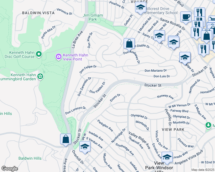 map of restaurants, bars, coffee shops, grocery stores, and more near 4509 Don Valdes Drive in Los Angeles