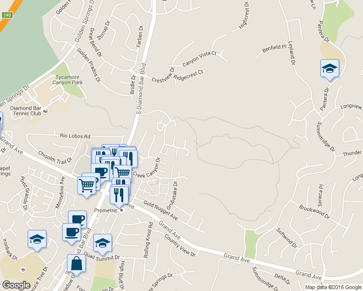 map of restaurants, bars, coffee shops, grocery stores, and more near 963 Dare Court in Diamond Bar