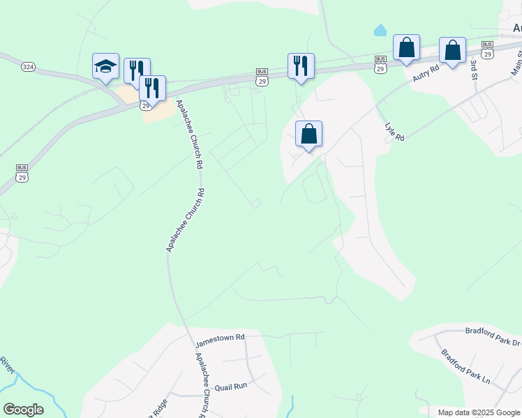 map of restaurants, bars, coffee shops, grocery stores, and more near 457 Auburn Valley Way in Auburn