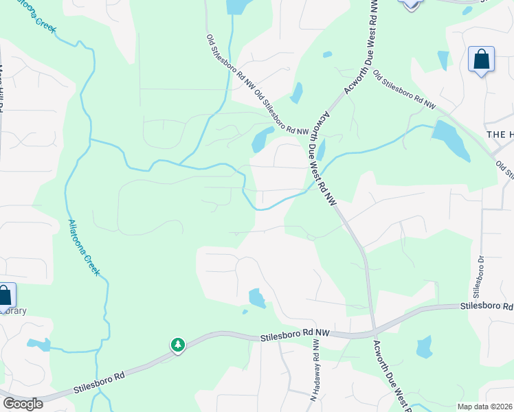 map of restaurants, bars, coffee shops, grocery stores, and more near 2055 Walnut Creek Lane in Kennesaw