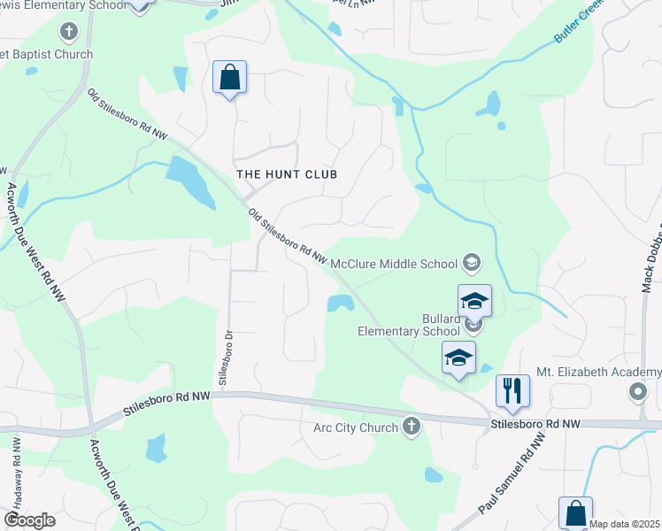 map of restaurants, bars, coffee shops, grocery stores, and more near 3656 Old Stilesboro Road Northwest in Kennesaw