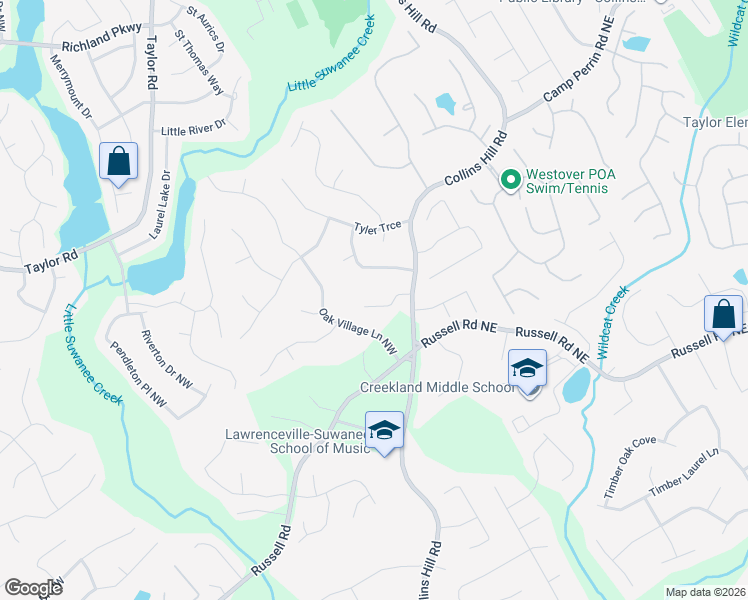map of restaurants, bars, coffee shops, grocery stores, and more near 50 Gold Maple Road in Lawrenceville