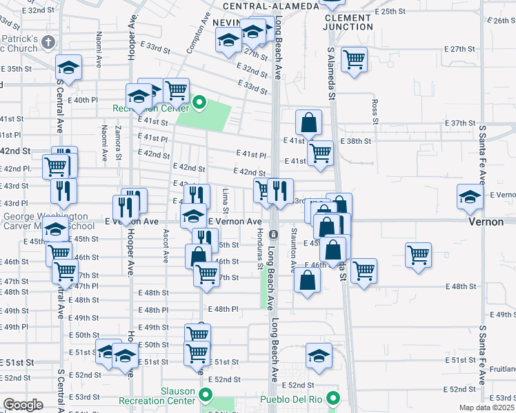 map of restaurants, bars, coffee shops, grocery stores, and more near 4327 Honduras Street in Los Angeles