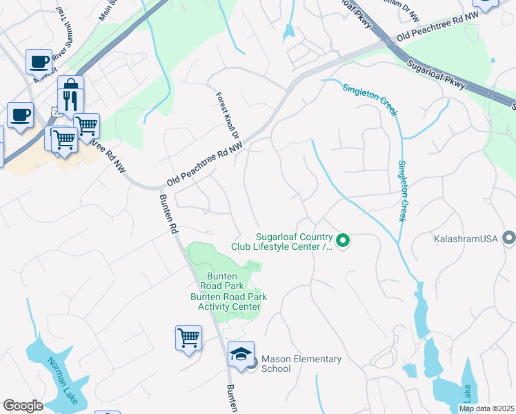 map of restaurants, bars, coffee shops, grocery stores, and more near 3209 Carmichael Place Northwest in Duluth