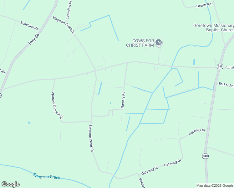 map of restaurants, bars, coffee shops, grocery stores, and more near 1206 Nursery Road in Loris