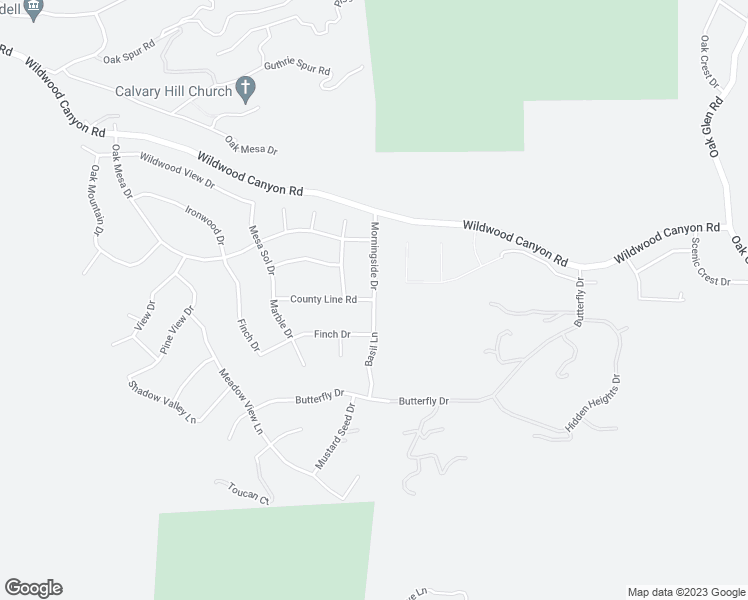 map of restaurants, bars, coffee shops, grocery stores, and more near County Line Road in Yucaipa