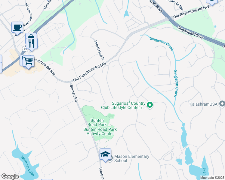 map of restaurants, bars, coffee shops, grocery stores, and more near 3209 Carmichael Place Northwest in Duluth