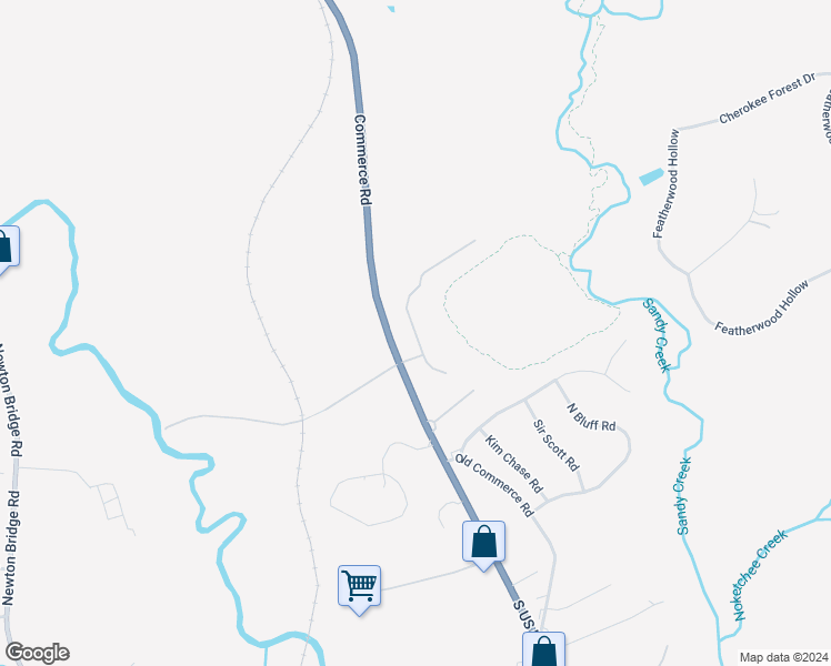 map of restaurants, bars, coffee shops, grocery stores, and more near 129 Oak Bluff Drive in Athens