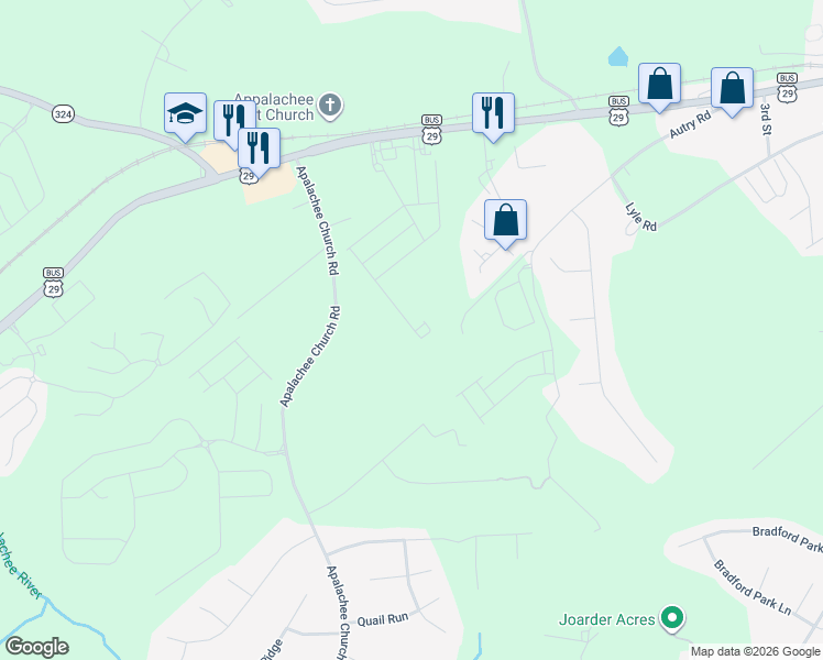 map of restaurants, bars, coffee shops, grocery stores, and more near 394 Auburn Valley Way in Auburn
