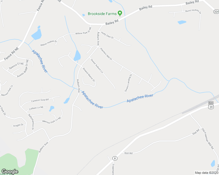 map of restaurants, bars, coffee shops, grocery stores, and more near 120 Sweet Auburn Lane in Dacula