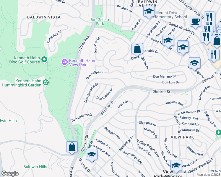 map of restaurants, bars, coffee shops, grocery stores, and more near 4509 Don Valdes Drive in Los Angeles