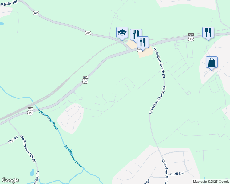map of restaurants, bars, coffee shops, grocery stores, and more near 573 Auburn Crossing Drive in Auburn