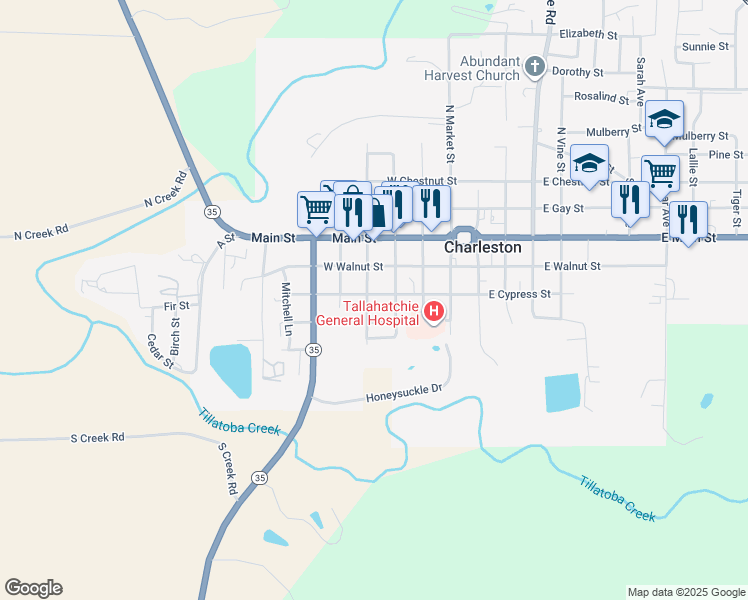 map of restaurants, bars, coffee shops, grocery stores, and more near 308 West Cypress Street in Charleston