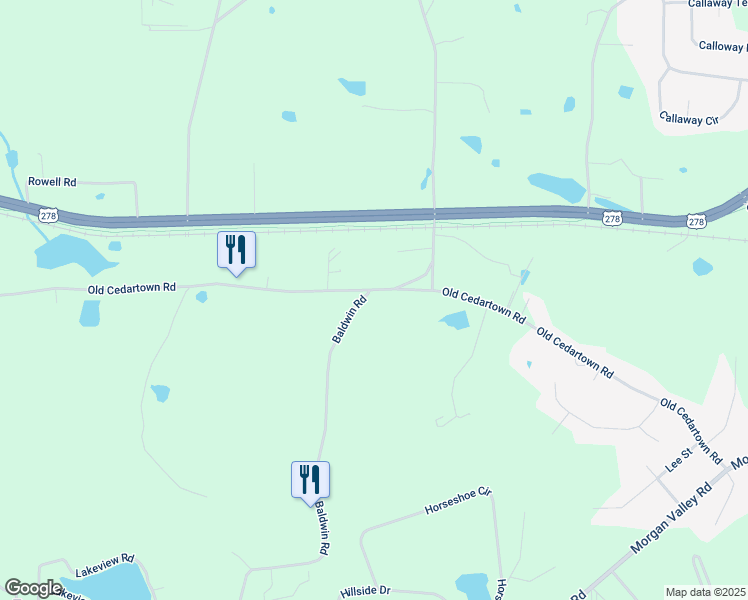 map of restaurants, bars, coffee shops, grocery stores, and more near 531 Old Cedartown Road in Rockmart