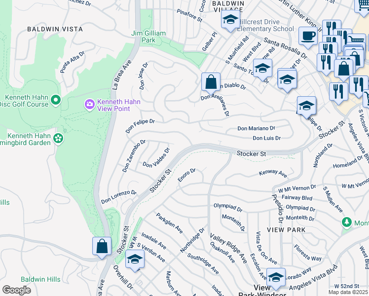 map of restaurants, bars, coffee shops, grocery stores, and more near 4415 Don Tomaso Drive in Los Angeles