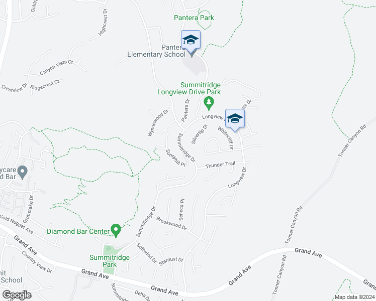 map of restaurants, bars, coffee shops, grocery stores, and more near 964 Summitridge Drive in Diamond Bar