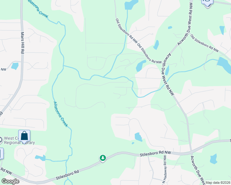 map of restaurants, bars, coffee shops, grocery stores, and more near 2101 Walnut Creek Trail Northwest in Kennesaw