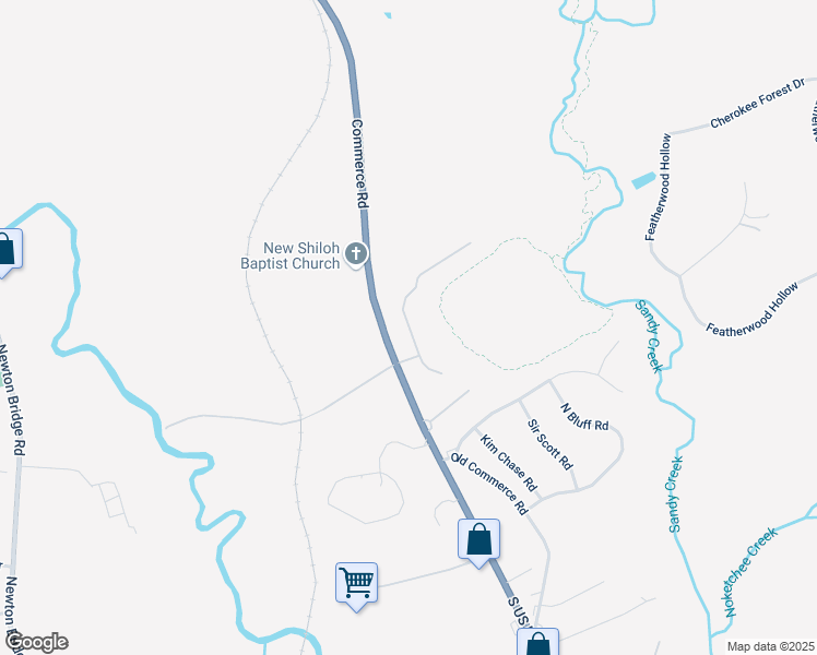 map of restaurants, bars, coffee shops, grocery stores, and more near 139 Oak Bluff Drive in Athens