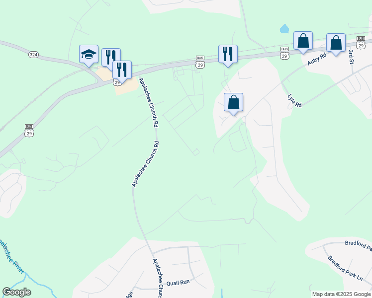 map of restaurants, bars, coffee shops, grocery stores, and more near 394 Auburn Valley Way in Auburn