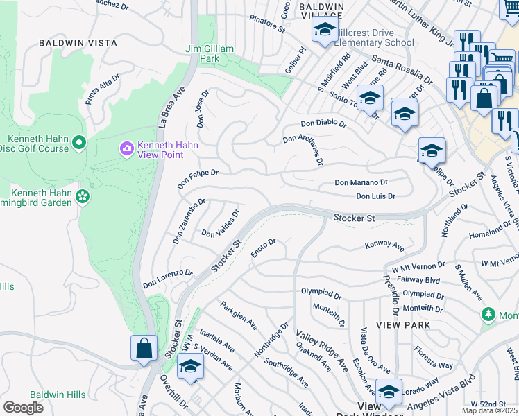 map of restaurants, bars, coffee shops, grocery stores, and more near 4415 Don Tomaso Drive in Los Angeles