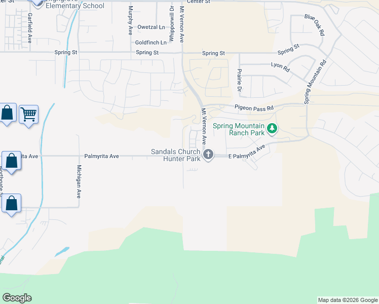map of restaurants, bars, coffee shops, grocery stores, and more near 7897 Griffith Peak Street in Riverside