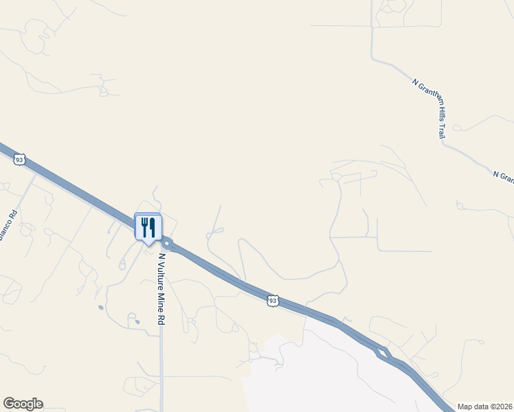 map of restaurants, bars, coffee shops, grocery stores, and more near West Grantham Ranch Road in Wickenburg