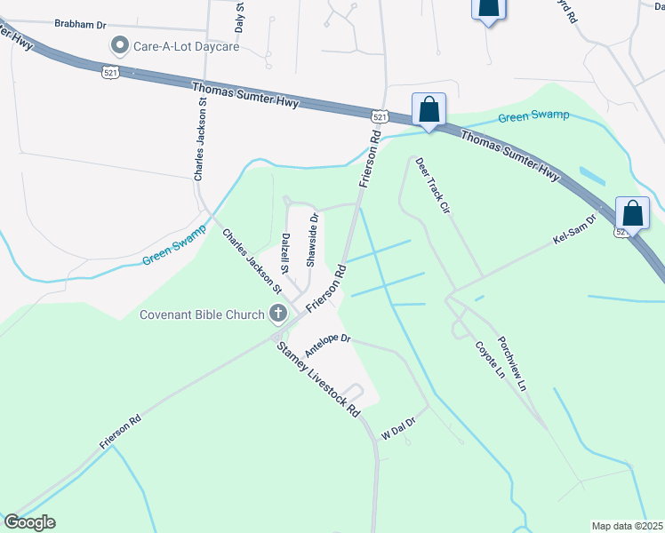 map of restaurants, bars, coffee shops, grocery stores, and more near 2921 Frierson Road in Dalzell