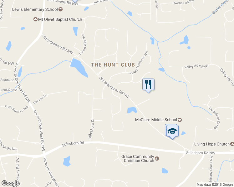 map of restaurants, bars, coffee shops, grocery stores, and more near 2114 Glenellen Dr NW in Kennesaw