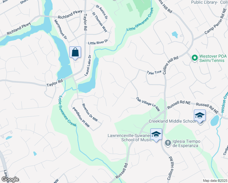 map of restaurants, bars, coffee shops, grocery stores, and more near 1925 Sidneys Cove in Lawrenceville