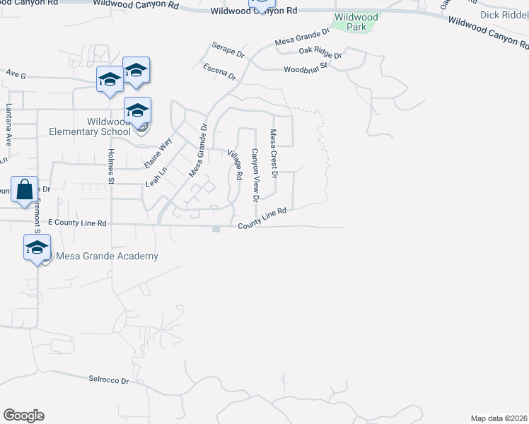 map of restaurants, bars, coffee shops, grocery stores, and more near 36330 County Line Road in Yucaipa
