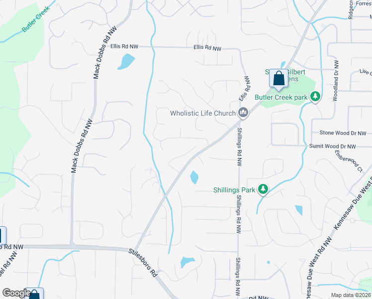map of restaurants, bars, coffee shops, grocery stores, and more near 2081 Stone Pointe Drive Northwest in Kennesaw