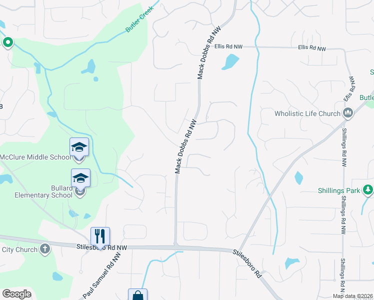 map of restaurants, bars, coffee shops, grocery stores, and more near 3273 Enclave Court Northwest in Kennesaw