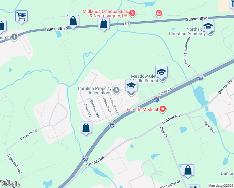 map of restaurants, bars, coffee shops, grocery stores, and more near 200 Ashmore Lane in Lexington