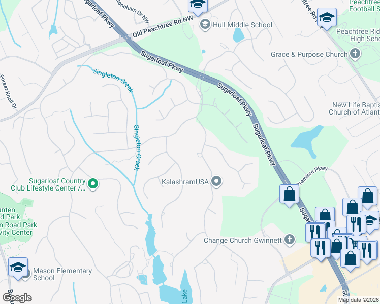 map of restaurants, bars, coffee shops, grocery stores, and more near 2735 Gordon Banks in Duluth