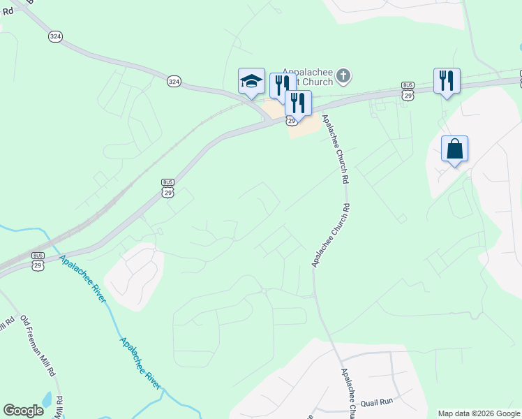 map of restaurants, bars, coffee shops, grocery stores, and more near 1739 McCully Drive in Auburn
