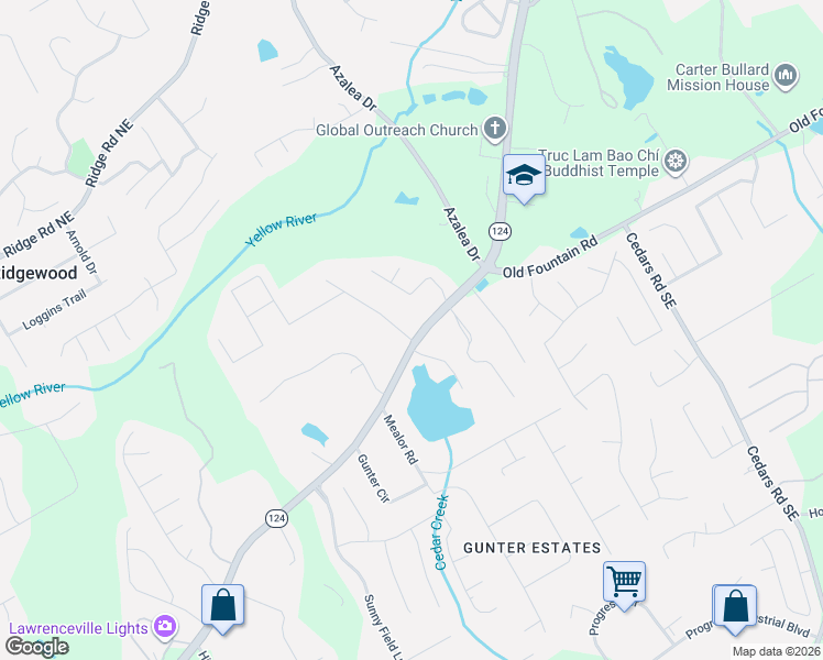 map of restaurants, bars, coffee shops, grocery stores, and more near 1108 Braselton Highway in Lawrenceville