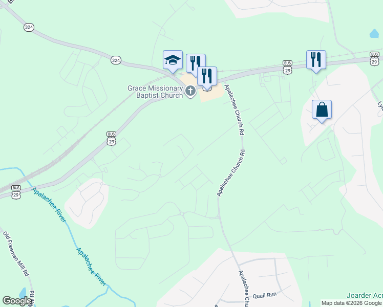 map of restaurants, bars, coffee shops, grocery stores, and more near 1739 McCully Drive in Auburn