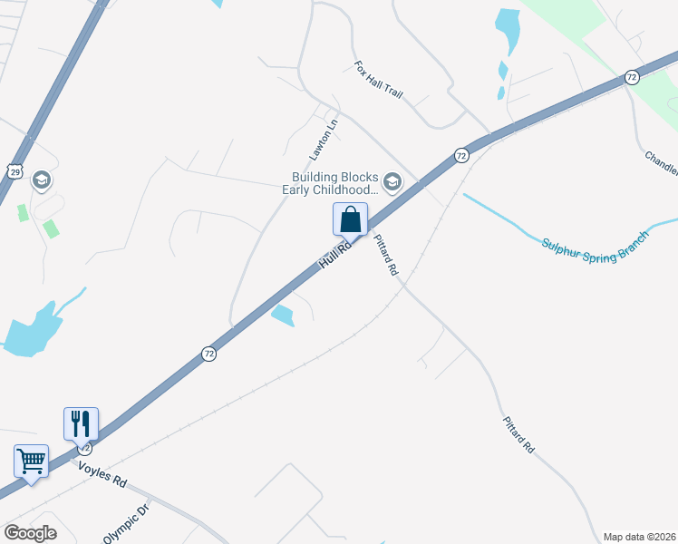 map of restaurants, bars, coffee shops, grocery stores, and more near 1242 Hull Road in Athens