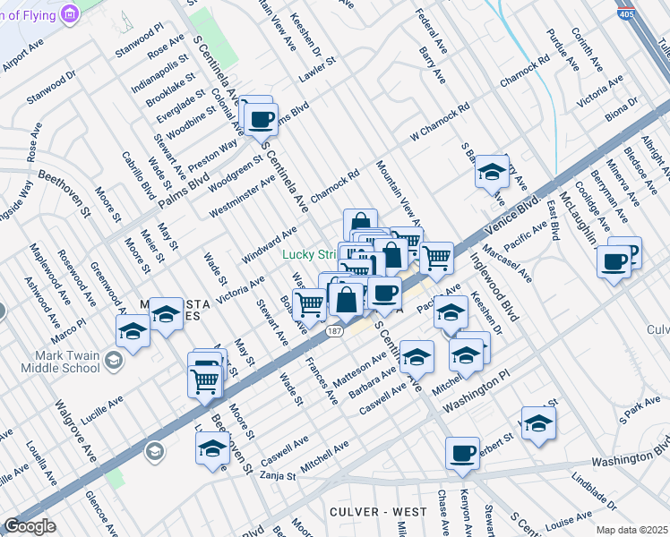 map of restaurants, bars, coffee shops, grocery stores, and more near 3744 Colonial Avenue in Los Angeles