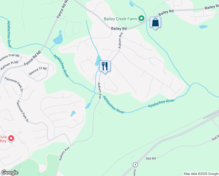 map of restaurants, bars, coffee shops, grocery stores, and more near 320 Roland Manor Drive in Dacula
