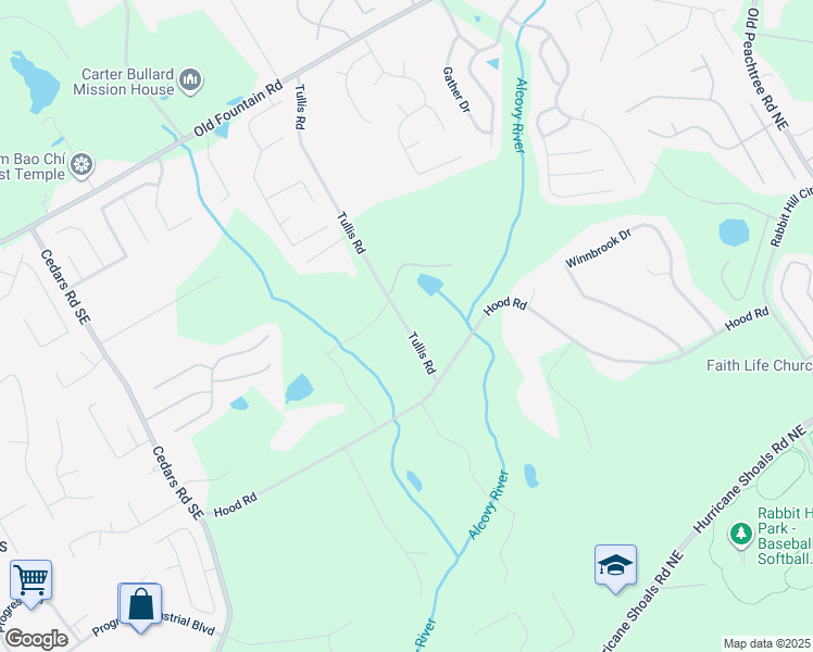 map of restaurants, bars, coffee shops, grocery stores, and more near 901 Tullis Road in Lawrenceville