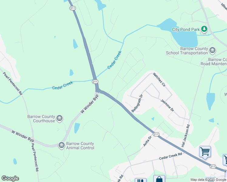 map of restaurants, bars, coffee shops, grocery stores, and more near in Winder
