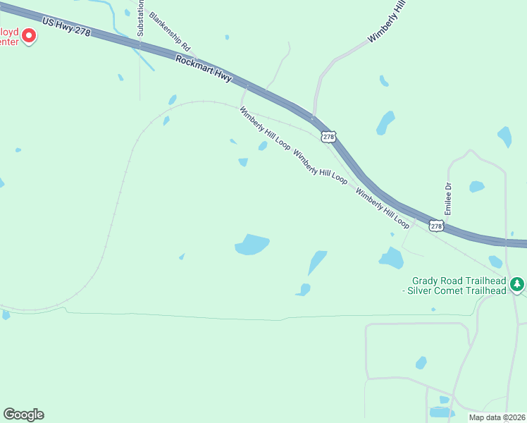 map of restaurants, bars, coffee shops, grocery stores, and more near 70 Wimberly Hill Loop in Cedartown