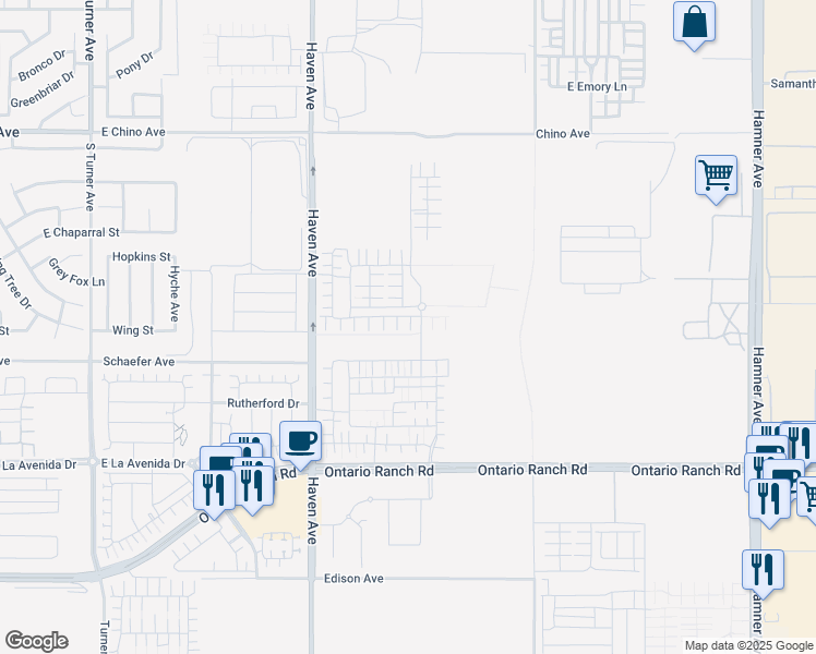 map of restaurants, bars, coffee shops, grocery stores, and more near in Ontario