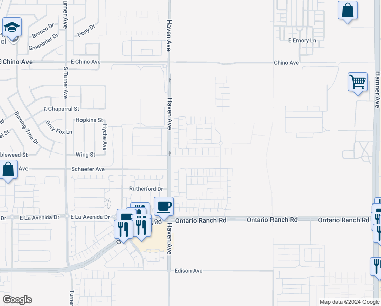 map of restaurants, bars, coffee shops, grocery stores, and more near in Ontario