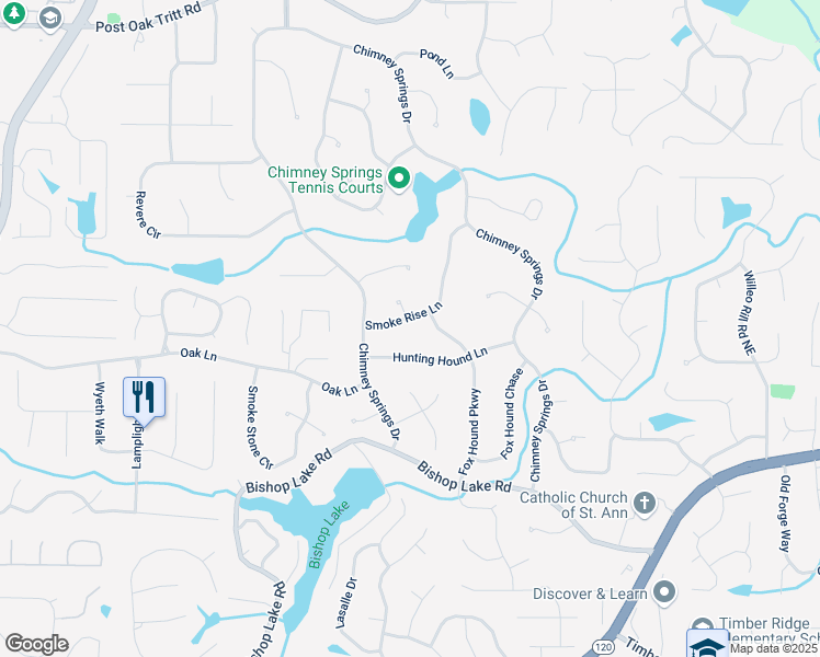 map of restaurants, bars, coffee shops, grocery stores, and more near 4586 Smoke Rise Lane in Marietta