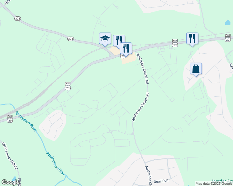 map of restaurants, bars, coffee shops, grocery stores, and more near 1739 McCully Drive in Auburn