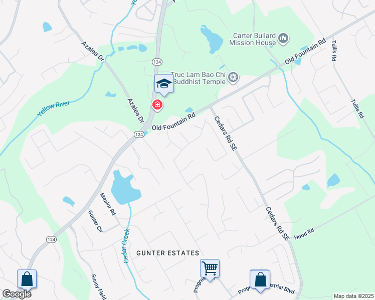 map of restaurants, bars, coffee shops, grocery stores, and more near 1245 Grace Hadaway Lane Northeast in Lawrenceville