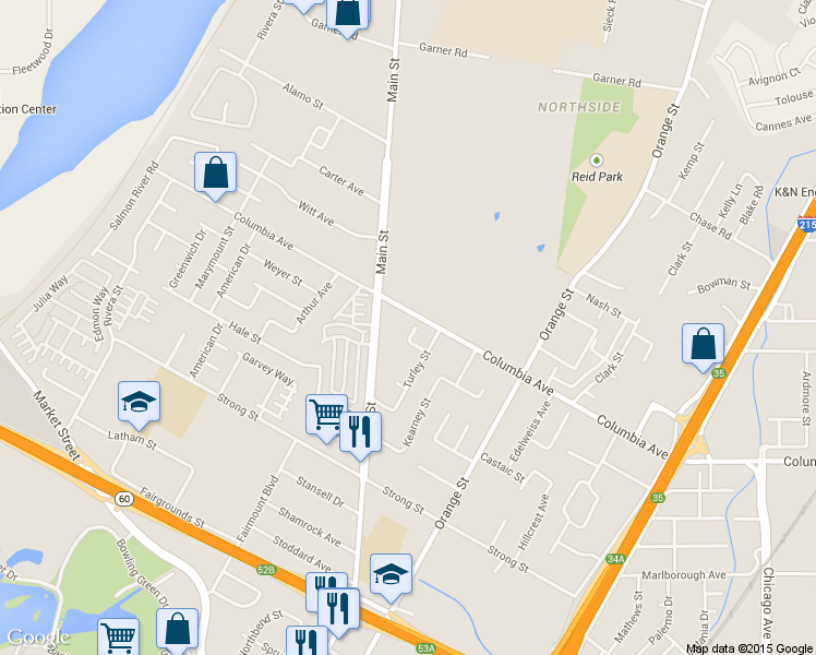 map of restaurants, bars, coffee shops, grocery stores, and more near 3760 Nut Tree Lane in Riverside