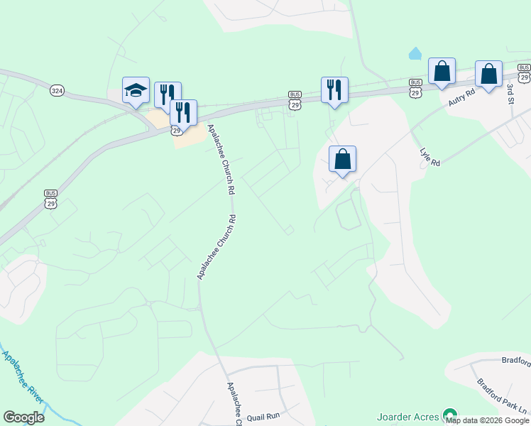map of restaurants, bars, coffee shops, grocery stores, and more near 394 Auburn Valley Way in Auburn
